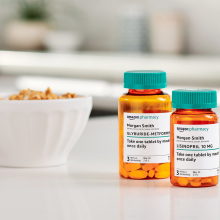 Amazon Pharmacy photo with two bottles of medication