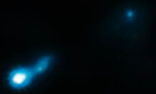 Glow of the Big Bang illuminates rare X-ray emitting black hole jet