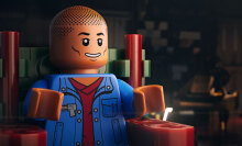 Pharrell Williams as a Lego mini-fig in "Piece By Piece."