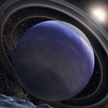 A gas giant exoplanet orbiting another star