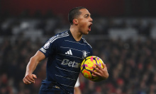 Youri Tielemans of Aston Villa celebrates