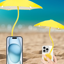 iPhone umbrellas at the beach