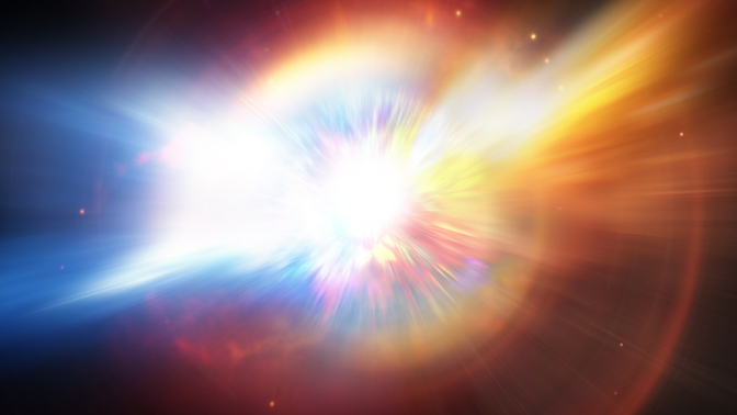 An artist's conception of a star exploding in deep space.