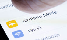 The airplane mode icon is displayed on a smartphone