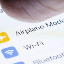 The airplane mode icon is displayed on a smartphone