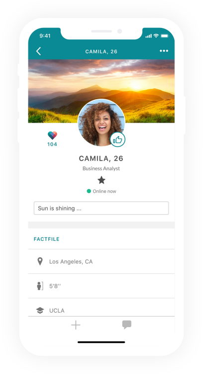 eharmony profile (mobile screenshot)