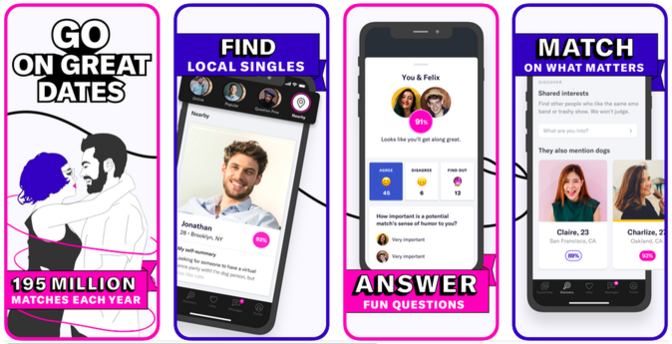 okcupid app pages