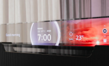 LG's transparent TV concept rolls up from foot of bed