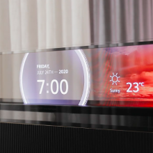 LG's transparent TV concept rolls up from foot of bed