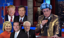 Stephen Colbert honors fallen candidates in 'Hungry For Power Games'