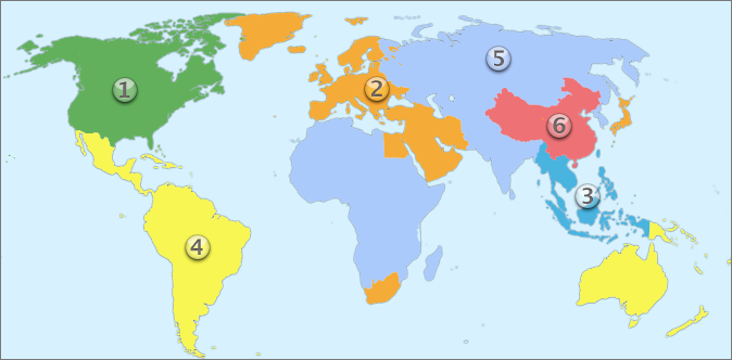 Carte des régions de DVD.