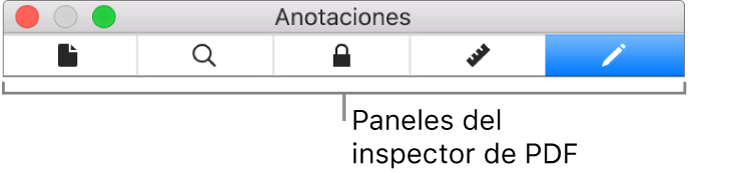 Los paneles de inspector de PDF.