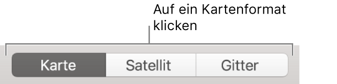 Tasten „Karte“, „Satellit“ und „Gitter“