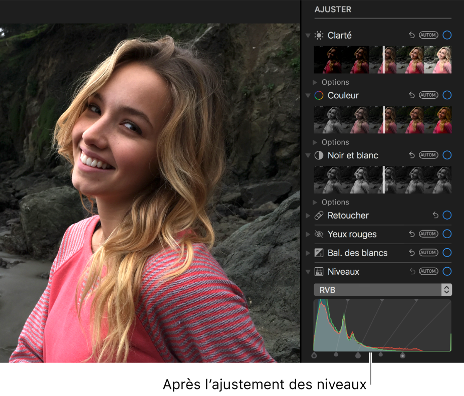 Photo après l’ajustement des niveaux.