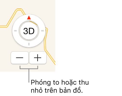 Các nút thu phóng trên bản đồ.