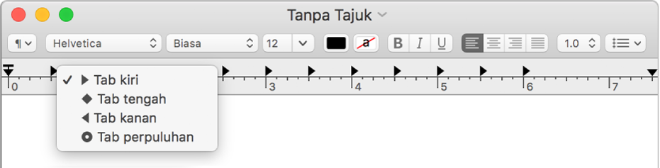 Pembaris menunjukkan pilihan hentikan tab.