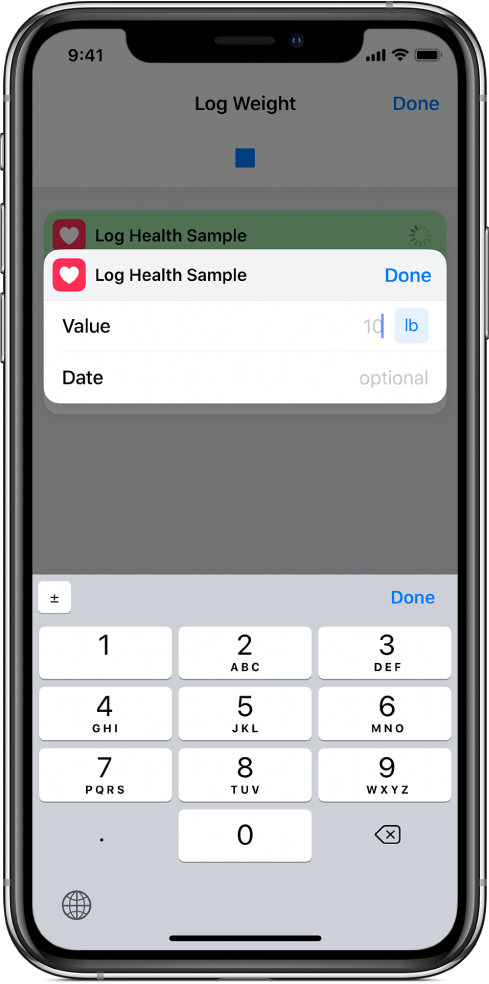 Ask when Run variable pausing the shortcut to request manually entered data.