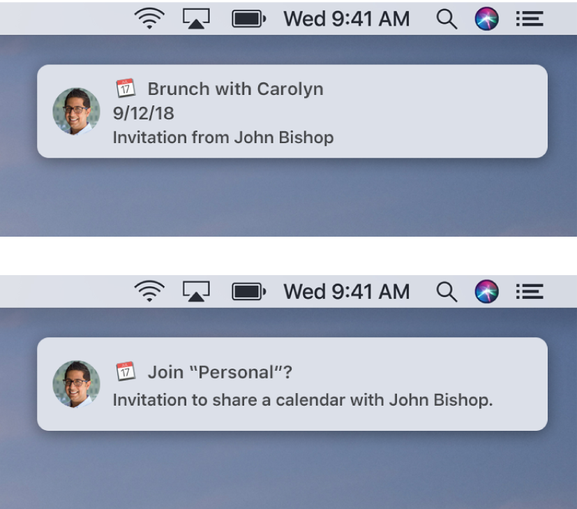 Notification banners for Calendar invitations don’t have buttons on the right