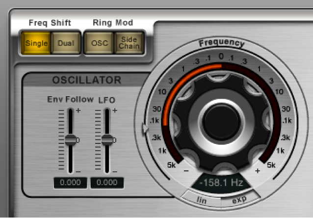 Controles de Oscillator de Ringshifter.