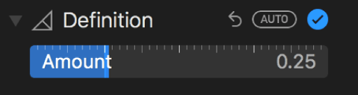 The Definition slider in the Adjust pane.