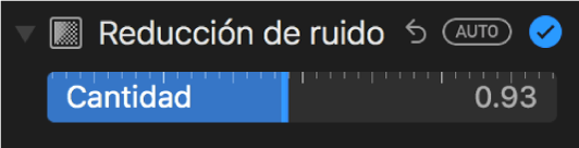 El regulador “Reducción de ruido” en el panel Ajustar.