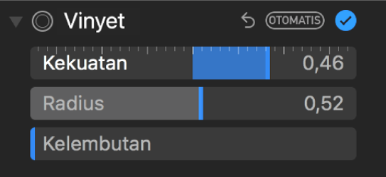 Kontrol Vinyet di panel Sesuaikan.