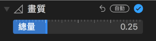 「調整」面板中的「畫質」滑桿。