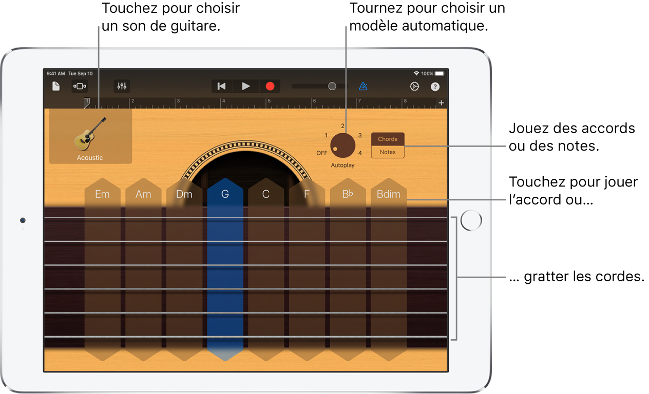 Instrument tactile Guitare