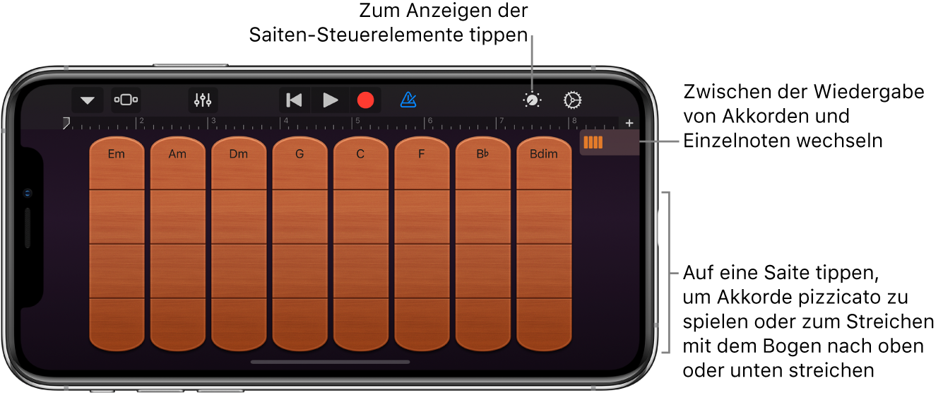 Touch-Instrument „Strings“