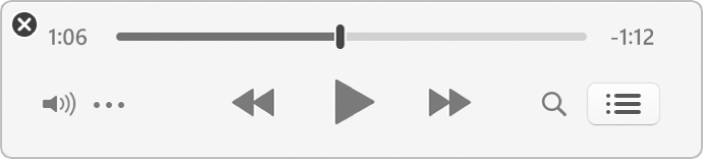 The smaller iTunes MiniPlayer, showing only the controls (and not the album artwork).