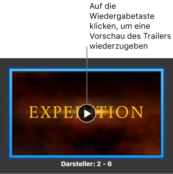 iMovie-Trailer mit Wiedergabetaste