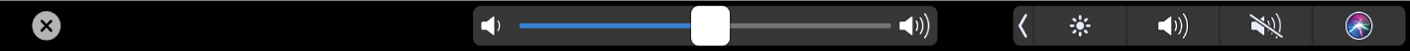 Touch Bar d’iMovie affichant le curseur de volume.