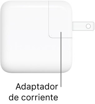 Adaptador de corriente USB-C de 30 W.