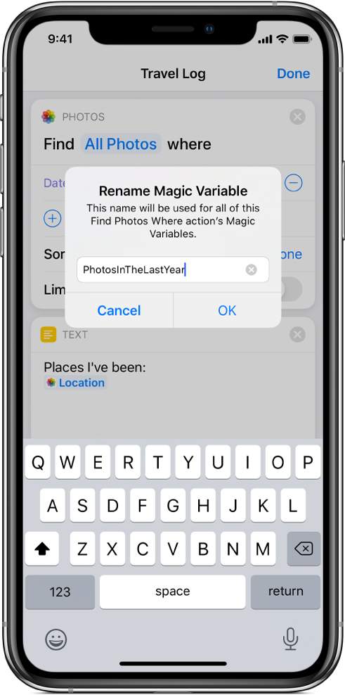 Rename Magic Variable dialog.