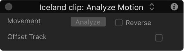 Schwebepalette mit den Parametern des Verhaltens „Bewegung analysieren“