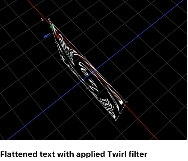 Canvas mit einem auf reduzierten Text angewendeten Filter