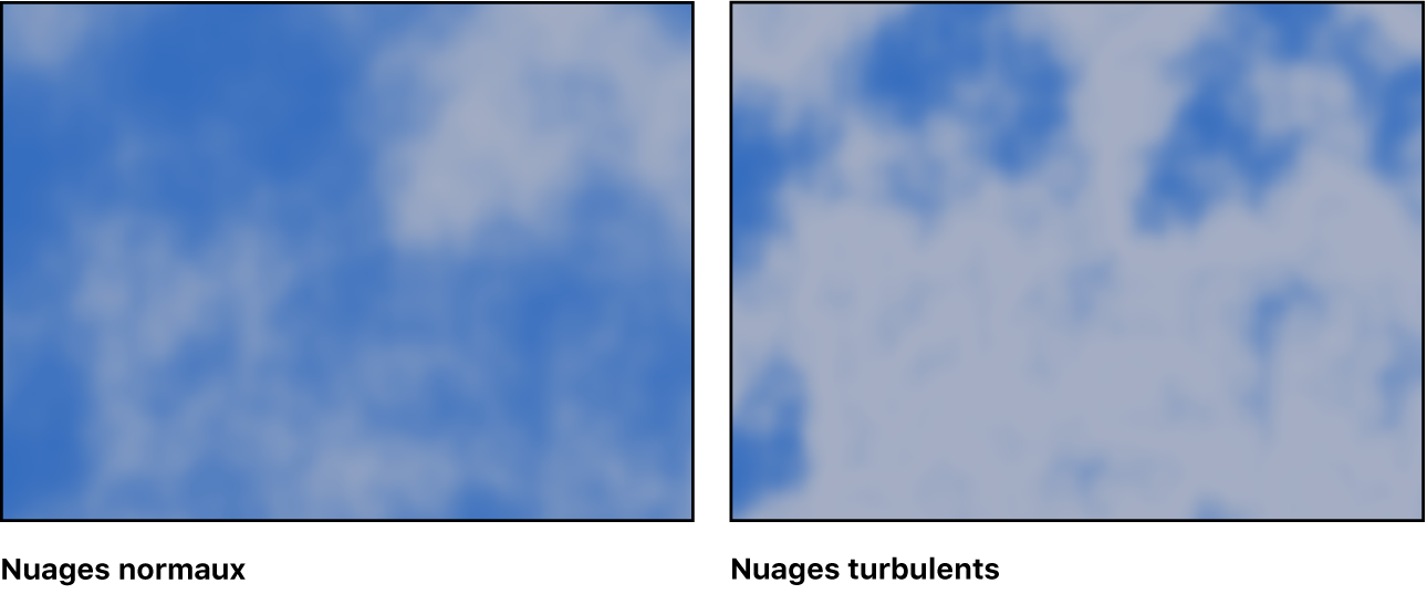 Canevas affichant le générateur Nuages avec un grand choix de réglages