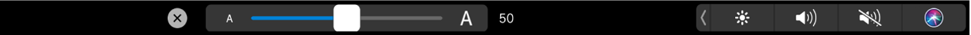 Options de taille de texte dans la Touch Bar
