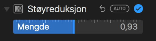 Støyreduksjon-skyveknappen i Juster-panelet.