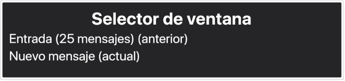 Selector de ventana es un panel que muestra una lista de las ventanas actualmente abiertas.