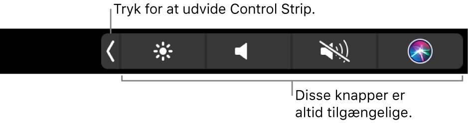 Figur. Kontrollinje til Touch Bar.