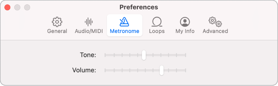 Metronomeinstellungen