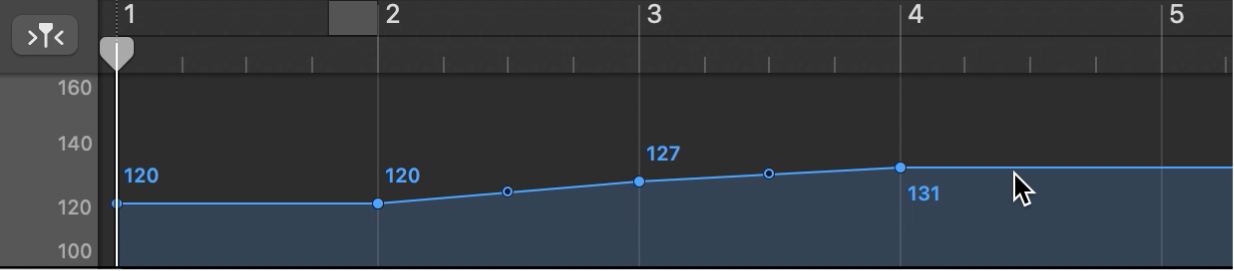 Pista de tempo, a la que se agrega un punto de control de tempo.