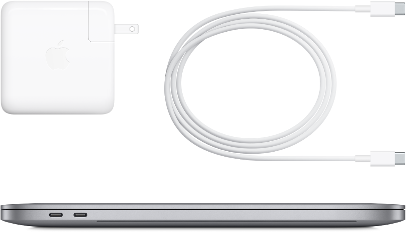 16-inch MacBook Pro side view with accompanying accessories.