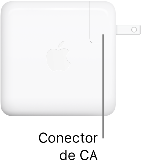 El adaptador de corriente USB-C de 61 W o 96 W.