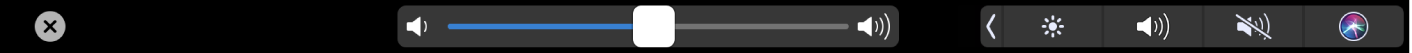 Touch Bar d’iMovie affichant le curseur de volume.