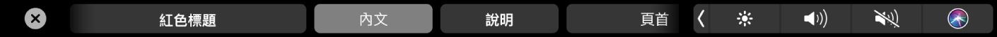 Pages 觸控列顯示段落格式樣式，包含大標題、標題和說明。