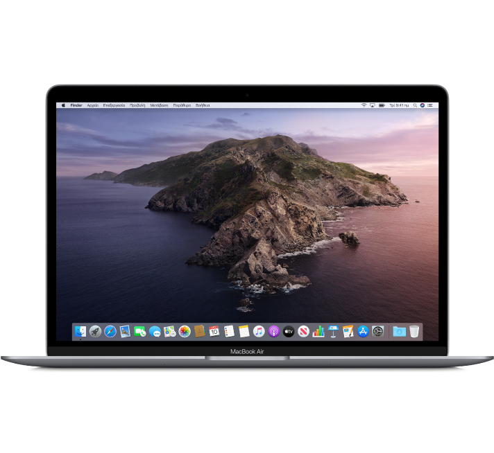 Προβολή μπροστινής πλευράς MacBook Air.