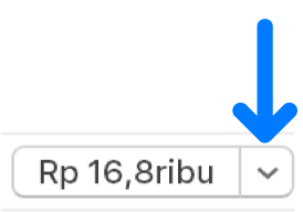 Tombol menampilkan harga di sebelah kiri dan panah untuk mengeklik di sebelah kanan.