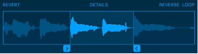 Bewege die blauen Aktivpunkte, um den Anfang oder das Ende des Samples zu trimmen.